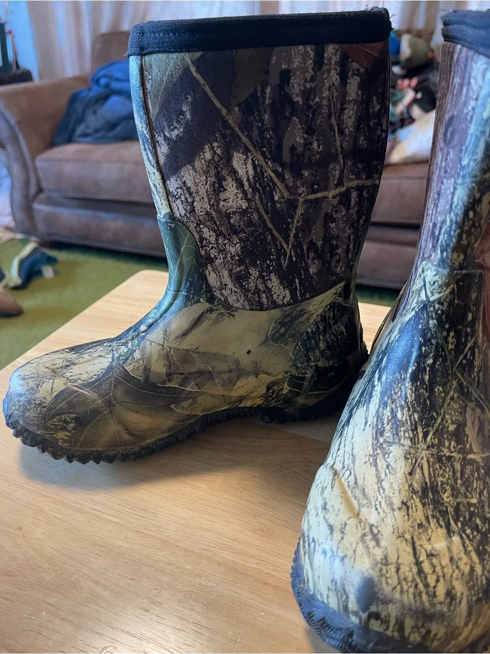 Bogs Mossy Oak Kids Size 1 US Green Camo Waterproof 30 Below Rain/Snow Boot
